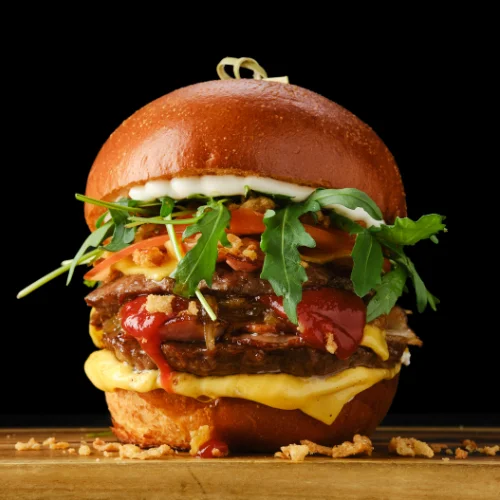 Backyard Bacon Ranch Signature Stack burger