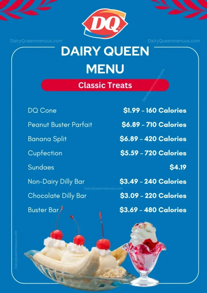 Dairy Queen Menu Classic Treats